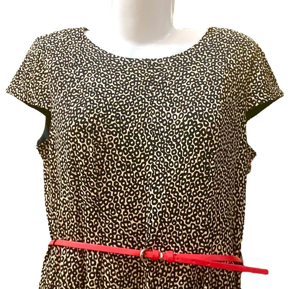 Christopher & Banks Women's Pebble Print Cap Sleeve Dress w Belt | Size 10 - Picture 5 of 10